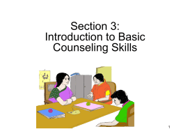 Workshop 3: Basic Counselling Skills for Drug Addiction
