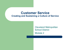 Customer Service Creating and Sustaining a Culture of …