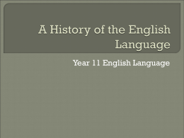 History of the English Language - year11unit2