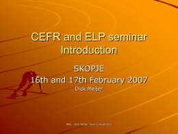 CEFR and ELP seminar - European Centre for Modern …