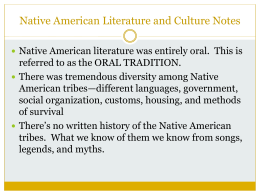 Native American Literature and Culture Notes