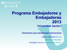 Diapositiva 1 - Universitat Jaume I