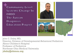 Community-Level Systems Change In OHIO: The Autism