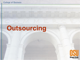 Outsourcing - Oregon State University