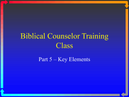 Basics of Biblical Counseling