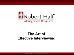The Art of Effective Interviewing
