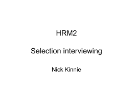 Selection interviewing