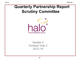 Quarterly Partnership Report Scrutiny Committee