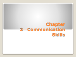 Chapter 3 Communication Skills