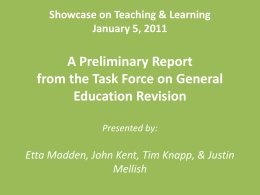 Showcase on Teaching & Learning January 5, 2011 A