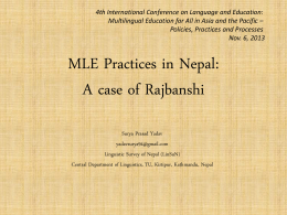 MLE Practices in Nepal: a case 0f Rajbanshi