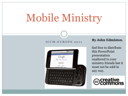 An Introduction To Mobile Ministry