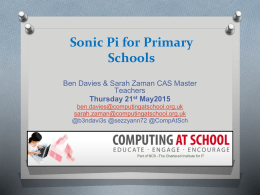 Sonic Pi for Primary Schools