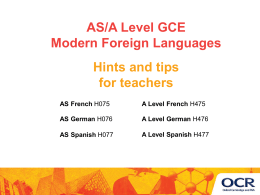 OCR A Level Modern Foreign Languages