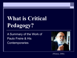 What is Critical Pedagogy?