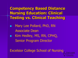 Competency Based Distance Nursing Education: Clinical
