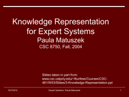 Intro to Expert Systems