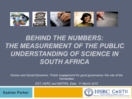 Behind the numbers: Science measurement and the public