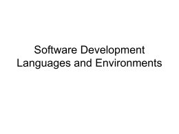 Software Development Languages and Environments