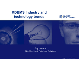 RDBMS Industry and technology trends