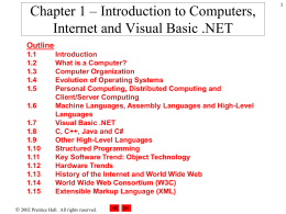 Chapter 1 – Introduction to Computers, Internet and …