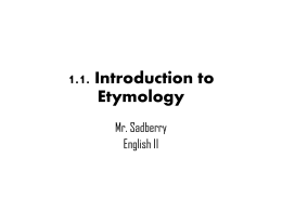 Etymology - Henry County Schools / Overview