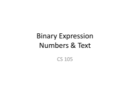 Binary Expression - UMass Boston Computer Science: Home