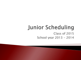 Sophomore Scheduling - Forest Hills Local School District