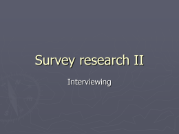 Survey research II - Southeast Missouri State University