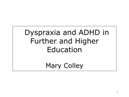 Learning Support for Students with Dyspraxia