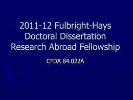 2005 Fulbright Hays Doctoral Dissertation Research …