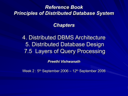 Principles of Distributed Database System 4. Distributed
