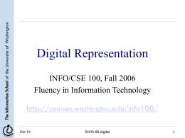 Digital Representation - University of Washington
