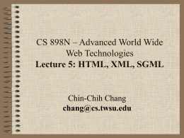 CS 898n - Lecture 5 - Wichita State University