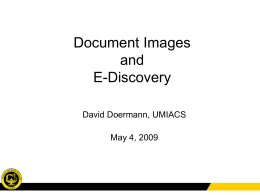 Document Image Retrieval - University of Maryland