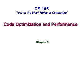 Code Optimization I - Harvey Mudd College
