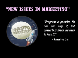 NEW ISSUES IN MARKETING”