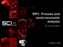 WP 1 - SciX Project Home