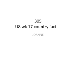 305 U8 wk 17 country fact