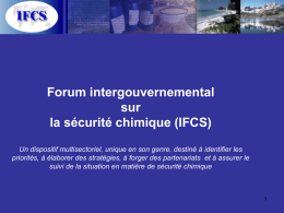 Intergovernmental Forum on Chemical Safety (IFCS)