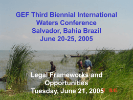 GEF Third Biennial International Waters Conference