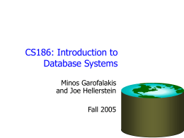 CS186: Introduction to Database Systems