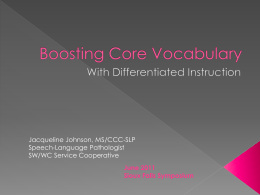 Boosting Core Vocabulary