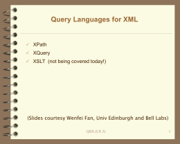 Query Languages for XML