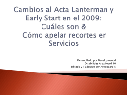 2009 Changes to the Lanterman Act: What They Are & …