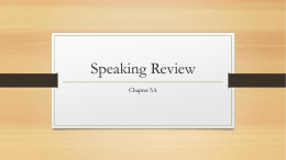Speaking Review