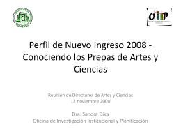 Perfil de Nuevo Ingreso 2008 - Conociendo los prepas de