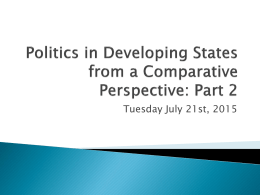Politics in Developing States from a Comparative
