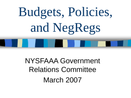 Budgets Galore! - Welcome | NYSFAAA