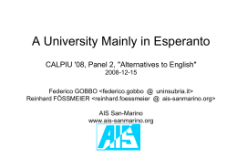 A University Mainly in Esperanto CALPIU '08, Panel 2